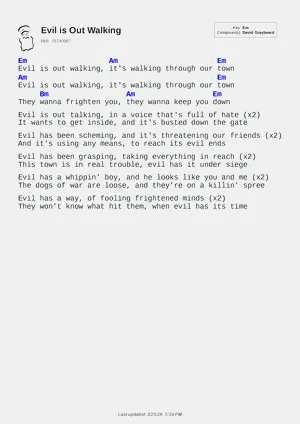 Evil is Out Walking PDF thumbnail