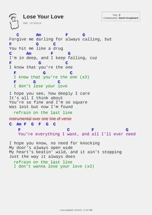 Lose Your Love PDF thumbnail