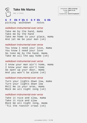 Take Me Mama PDF thumbnail